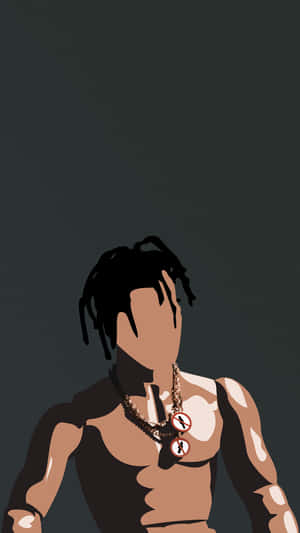 Rapper Travis Scott In Cartoon Form Wallpaper