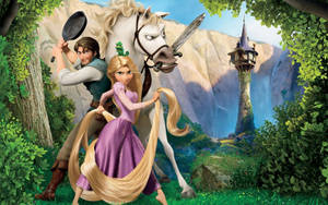 Rapunzel, A Courageous Young Woman, Uses Her Magical Hair To Take Control Of Her Fate. Wallpaper