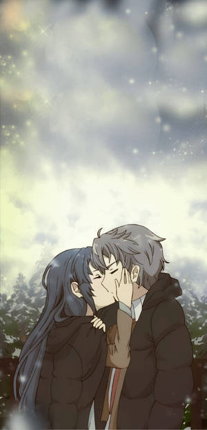 Rascal Does Not Dream Of Bunny Girl Senpai Mai And Sakuta Kissing Wallpaper