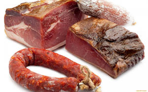 Raw Beef Meat And Chorizo Wallpaper