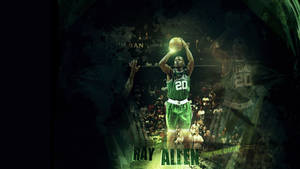 Ray Allen Shooting On The Ring Wallpaper