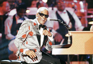 Ray Charles Sitting At The Piano Wallpaper