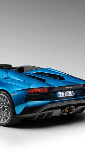 Rear Side Of Blue Lamborghini Iphone Wallpaper