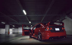 Red 4k Honda Civic Open Door Wallpaper