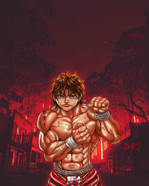 Red Aesthetic Baki Hanma Wallpaper