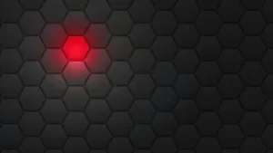 Red Among Black Hexagons Wallpaper