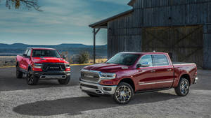 Red And Maroon Ram Truck Wallpaper