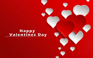 Red And White Happy Valentine’s Day Wallpaper