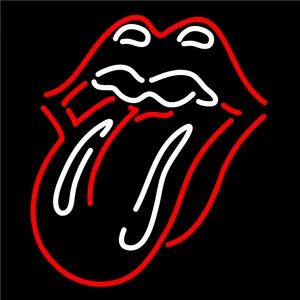 Red And White Lips Tongue Out Wallpaper