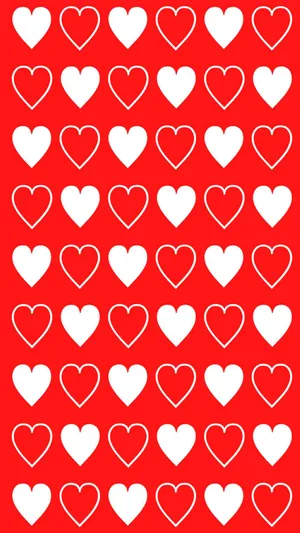 Red Background White Hearts Pattern Wallpaper