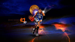 Red Ball And Lightning Kevin Durant Cool Wallpaper