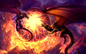 Red Ball Lightning Dragons Wallpaper