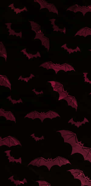 Red Bats Black Background Gothic Iphone Wallpaper