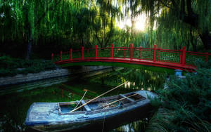 Red Bridge In Forbidden City Wallpaper