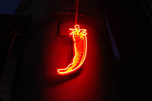 Red Chili Neon Art Wallpaper