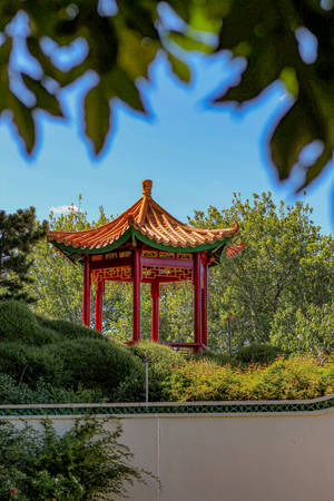 Red Chinese Temple Wallpaper