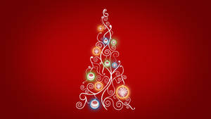 Red Christmas Background Gleaming Tree Wallpaper