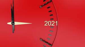 Red Clock 2021 Desktop Wallpaper