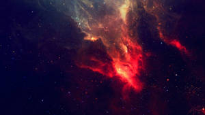 Red Clouds In Galaxy Background Wallpaper