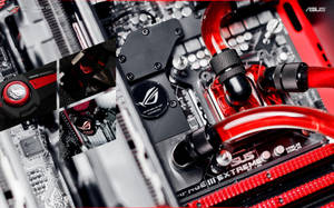 Red Computer Motherboard Wallpaper