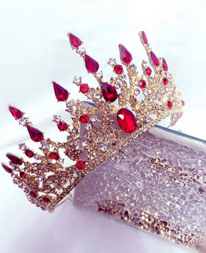 Red Crystal Bridal Crown Wallpaper