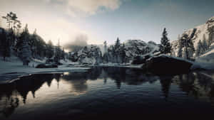 Red Dead Redemption 4k Snowy River Wallpaper