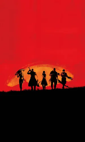 Red Dead Redemption Black And Red Art Wallpaper