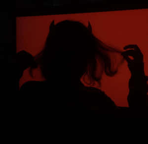 Red Demon Girl Shadow Pfp Wallpaper