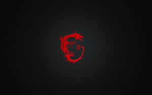 Red Dragon Logoon Black Background Wallpaper