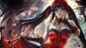 Red Dress Girl Edgy Pfp Wallpaper