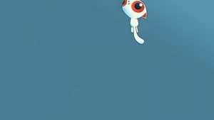 Red-eyed Cartoon Cat Wallpaper