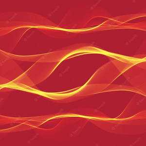 Red Fire Ocean Waves Wallpaper