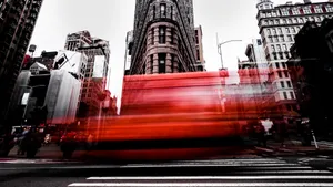 Red Flare In Front Of Madison Square Park Wallpaper