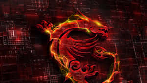 Red Gaming Dragon On Motherboard Wallpaper