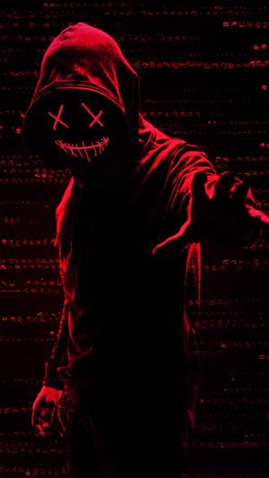 Red Glitch Purge Mask Wallpaper