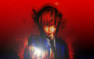 Red Glitching Light Yagami Wallpaper