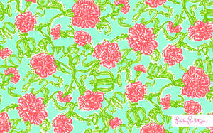 Red Green Floral Lilly Pulitzer Desktop Wallpaper