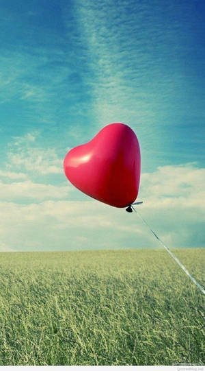 Red Heart Balloon New Phone Wallpaper