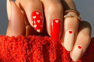 Red Heart Nail Polish Wallpaper