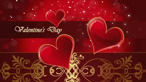 Red Hearts On Valentine's Day Wallpaper