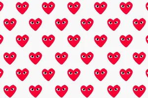 Red Hearts With Eyes On A White Background Wallpaper