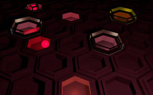 Red Hollow Hexagons Wallpaper