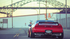 Red Jdm Acura Rear Wallpaper