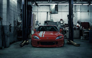 Red Jdm Honda S2000 Garage Wallpaper