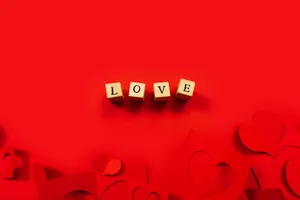 Red Love Theme Background Wallpaper