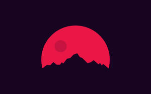 Red Moon Minimalist Design Wallpaper