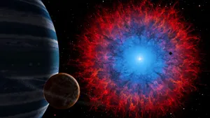 Red Nebula In The Cosmos Wallpaper