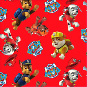 Red Paw Patrol Pattern Wallpaper