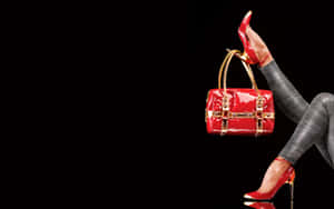 Red Pumps And Patent Leather Handbag Wallpaper