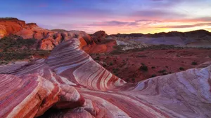 Red Rock Fire Wave Wallpaper